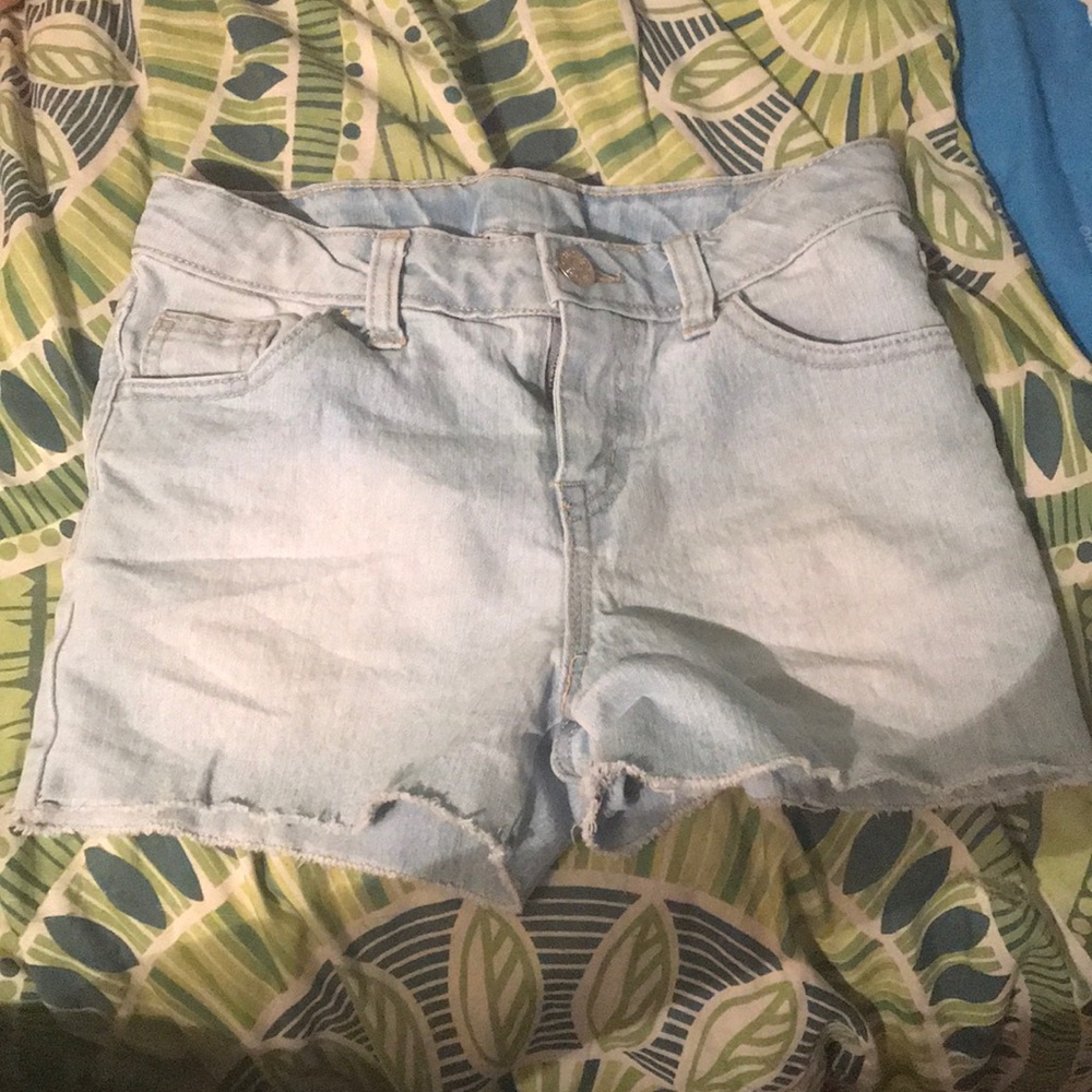 Light colored denim shorts